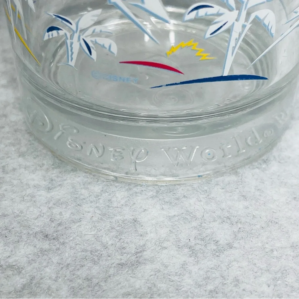 DISNEY World 25th‎ Anniversary Glasses Set of 2 Glass Cups Tumblers Goofy